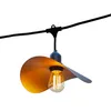 Image de Guirlande lumineuse extérieur raccordable avec abat-jour en acier doré effet cage 10 ampoules LED E27 HAT LIGHT 6m