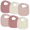 Image de Trois Kilos Sept Lot de 6 Bavoirs Bébé Naissance Nid d’Abeille Rose & Crème