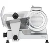 Image de H.Koenig Trancheuse électrique à charcuterie MSX220, professionnelle, précise, épaisseur de la coupe 0-12 mm, lame italienne 20 cm, aiguiseur intégré, large plateau, 282 rpm, Inox