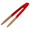 Image de Pince à toast en bambou rouge 24 cm Pebbly