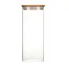 Image de Pot en verre carré couvercle bambou 2,2L Pebbly