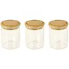 Image de Pebbly PKV-014, verre, transparent/bambou, Set 3 boîtes à épices-180ml