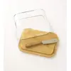 Image de Set beurrier en verre/bambou avec couteau à beurre, Naturel, Couleur Vive