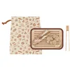 Image de PEBBLY - Set du Boulanger : Planche à Découper, Pince à Toast et Sac à Pain - Lot de 3 - Essentiels du Petit Déjeuner, Idée Cadeau