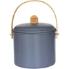 Image de PEBBLY - Seau à Compost d'Intérieur en Acier et Anse en Bambou - 7 litres - Ø 22 x 25 cm - Filtre Anti-Odeur en Charbon Inclus, Seau Élégant, Durable, Léger et Résistant, sans Risque de Fuite