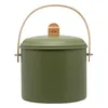 Image de PEBBLY - Seau à Compost d'Intérieur en Acier et Anse en Bambou - 7 litres