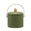 Image de Seau à compost en acier et anse en bambou 7 L Pebbly