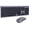Image de Bluestork - Pack Clavier Souris sans Fil Rechargeable Grapheme V3 - Clavier sans Fil, Connexions 2,4GHz & Bluetooth, Ultra-Fin, Batterie 110H, AZERTY FR, Souris 3200 DPI -Windows/IA Copilot   Gris