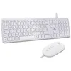Image de Bluestork - Ensemble Clavier Souris Mac Filaire Blanc - Clavier Apple AZERTY FR Silencieux & Souris 2400 DPI - Design Ultra-Slim - Touches Ciseaux - USB-A & USB-C - pour Tout Claviers Mac & Ipad