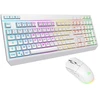 Image de THE G-LAB Combo Gaming Clavier et Souris Sans Fil RGB Blanc Tungsten EX Pack pour PC - Design Épuré