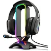 Image de The G-Lab K-Stand Radon Support pour Casque/Micro-Casque Gaming - Rétro-éclairage RGB, Hub USB 2 x 2.0, Base antidérapante - Support Universel pour Casques Gamer PC PS5 Xbox Nintendo Switch   New