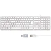Image de Bluestork Clavier Français AZERTY Filaire pour Mac - Touches Concaves et Silencieuses, 13 Raccourcis Multimédia, Adaptateur USB/USB-C