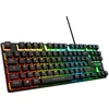 Image de The G-Lab Keyz Caesium TKL Clavier Gamer TKL 87 Touches Filaire USB AZERTY Français, Rétro-Éclairage LED Multicolore - Clavier Gaming Compact sans Pavé Numérique pour PC/PS4/PS5/XBOX (Noir)