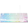 Image de The G-Lab Keyz Caesium TKL Clavier Gamer TKL 87 Touches Filaire USB AZERTY Français, Rétro-Éclairage LED Multicolore - Clavier Gaming Compact sans Pavé Numérique pour PC/PS4/PS5/XBOX (Blanc)