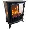Image de CHEMIN'ARTE Cheminée Électrique à Poser Fire Glass Noir - Effet Flammes LED 3D Ultra Réaliste - Chauffage 2000W - 45 x 29 x 55 cm - Conçu en France