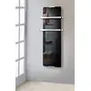 Image de CHEMIN’ARTE Sèche-Serviette Électrique Noir 600W - Radiateur Vertical - IP24-90x6x46 cm - 2 porte serviettes inox - Conçu en France