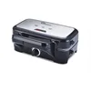 Image de LITTLE BALANCE 8368 Speedn Mixt 1200, Gaufrier + Grill 2 en 1, 1 plaque Gaufres, 1 plaque Gril interchangeables, 1200 W, Inox, Noir