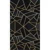 Image de Mani Textile Tapis de Salon Moderne Grafic Noir/Jaune Doré- Lavable en Machine et Antidérapant (50_x_80_cm)
