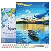 Image de Figured'Art Peinture par Numéro Adulte avec Cadre Barque et Lever de Soleil - Activité Manuelle Kit de Loisir Créatif DIY Numéro d'art Complet - 40x50cm Toile tendue sur châssis