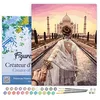 Image de Figured'Art Peinture par Numéro Adulte avec Cadre Balade Romantique Taj Mahal - Activité Manuelle Kit de Loisir Créatif DIY Numéro d'Art Complet - 40x50cm toile tendue sur châssis
