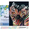 Image de Figured'Art Peinture par Numéro Adulte avec Cadre Couple de Zèbres colorés - Activité Manuelle Kit de Loisir Créatif DIY Numéro d'Art Complet - 40x50cm toile tendue sur châssis