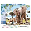 Image de Figured'Art Peinture par Numéro Adulte avec Cadre Amis Eléphant & Girafe - Activité Manuelle Kit de Loisir Créatif DIY Numéro d'Art Complet - 40x50cm toile tendue sur châssis