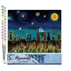 Image de Figured'Art Peinture par Numéro Adulte Nuit étoilée et Animaux de dos - Activité Manuelle Kit de Loisir Créatif DIY Numéro d'art Complet - 40x50cm sans châssis en Bois