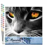 Image de Figured'Art Peinture par Numéro Adulte Chat aux yeux perçants - Activité Manuelle Kit de Loisir Créatif DIY Numéro d'Art Complet - 40x50cm sans châssis en bois