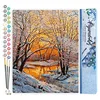 Image de Figured'Art Peinture par Numéro Adulte Arbres en Hiver - Activité Manuelle Kit de Loisir Créatif DIY Numéro d'art Complet - 40x50cm sans châssis en Bois