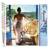 Image de Figured'Art Peinture par Numéro Adulte Femme à sa Fenêtre - Activité Manuelle Kit de Loisir Créatif DIY Numéro d'Art Complet - 40x50cm sans châssis en bois