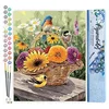 Image de Figured'Art Peinture par Numéro Adulte Fleurs dans un Panier et Oiseaux - Activité Manuelle Kit de Loisir Créatif DIY Numéro d'Art Complet - 40x50cm sans châssis en bois