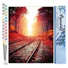 Image de Figured'Art Peinture par Numéro Adulte Les Rails en Automne - Activité Manuelle Kit de Loisir Créatif DIY Numéro d'Art Complet - 40x50cm sans châssis en bois