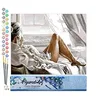 Image de Figured'Art Peinture par Numéro Adulte Repos face à la Mer - Activité Manuelle Kit de Loisir Créatif DIY Numéro d'Art Complet - 40x50cm sans châssis en bois