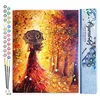 Image de Figured'Art Peinture par Numéro Adulte Forêt d'Automne et Femme au Parapluie - Activité Manuelle Kit de Loisir Créatif DIY Numéro d'Art Complet - 40x50cm sans châssis en bois