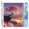 Image de Figured'Art Peinture par Numéro Adulte Arbre rose et Nuages - Activité Manuelle Kit de Loisir Créatif DIY Numéro d'Art Complet - 40x50cm sans châssis en bois