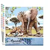 Image de Figured'Art Peinture par Numéro Adulte Amis Eléphant & Girafe - Activité Manuelle Kit de Loisir Créatif DIY Numéro d'Art Complet - 40x50cm sans châssis en bois