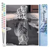 Image de Figured'Art Peinture par Numéro Adulte Chaton Reflet Tigre - Activité Manuelle Kit de Loisir Créatif DIY Numéro d'Art Complet - 40x50cm sans châssis en bois