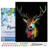 Image de Figured'Art Peinture par Numéro Adulte avec Cadre Cerf en Couleur - Activité Manuelle Kit de Loisir Créatif DIY Numéro d'Art Complet - 40x50cm toile tendue sur châssis