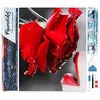 Image de Figured’Art Diamond Painting Broderie Diamant 40x50cm Toile Entière Roulée avec Strass Perles Carrés - Bouche et Rose rouge - Kit Complet 5D DIY Activité Manuelle Loisirs Créatifs Adultes