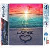 Image de Figured’Art Diamond Painting Broderie Diamant 40x50cm Toile Entière Roulée avec Strass Perles Carrés - Love sur le sable - Kit Complet Paysage 5D DIY Activité Manuelle Loisirs Créatifs Adultes
