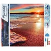 Image de Figured’Art Diamond Painting Broderie Diamant 40x50cm Toile Entière Roulée avec Strass Perles Carrés - Ecume à la Plage - Kit Complet Paysage 5D DIY Activité Manuelle Loisirs Créatifs Adultes