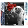 Image de Figured’Art Diamond Painting Broderie Diamant 40x50cm Toile Entière Roulée avec Strass Perles Carrés - Chien et Rose - Kit Complet Animaux 5D DIY Activité Manuelle Loisirs Créatifs Adultes