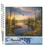 Image de Figured'Art Peinture par Numéro Adulte Maison de campagne au crepuscule - Activité Manuelle Kit de Loisir Créatif DIY Numéro d'Art Complet - 40x50cm sans châssis en bois