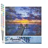 Image de Figured'Art Peinture par Numéro Adulte Ponton au coucher de soleil - Activité Manuelle Kit de Loisir Créatif DIY Numéro d'Art Complet - 40x50cm sans châssis en bois