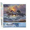 Image de Figured'Art Peinture par Numéro Adulte Trio de chevaux - Activité Manuelle Kit de Loisir Créatif DIY Numéro d'Art Complet - 40x50cm sans châssis en bois