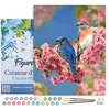 Image de Figured'Art Peinture par Numéro Adulte avec Cadre Couple d'oiseaux bleus - Activité Manuelle Kit de Loisir Créatif DIY Numéro d'Art Complet - 40x50cm toile tendue sur châssis