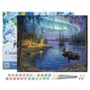 Image de Figured'Art Peinture par Numéro Adulte avec Cadre Elan et aurore boréale - Activité Manuelle Kit de Loisir Créatif DIY Numéro d'Art Complet - 40x50cm toile tendue sur châssis