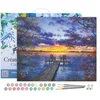 Image de Figured'Art Peinture par Numéro Adulte avec Cadre Ponton au coucher de soleil - Activité Manuelle Kit de Loisir Créatif DIY Numéro d'Art Complet - 40x50cm toile tendue sur châssis