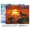 Image de Figured'Art Peinture par Numéro Adulte avec Cadre Lion au coucher de soleil - Activité Manuelle Kit de Loisir Créatif DIY Numéro d'Art Complet - 40x50cm toile tendue sur châssis