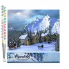 Image de Figured'Art Peinture par Numéro Adulte Noël dans Les Alpes - Activité Manuelle Kit de Loisir Créatif DIY Numéro d'art Complet - 40x50cm sans châssis en Bois